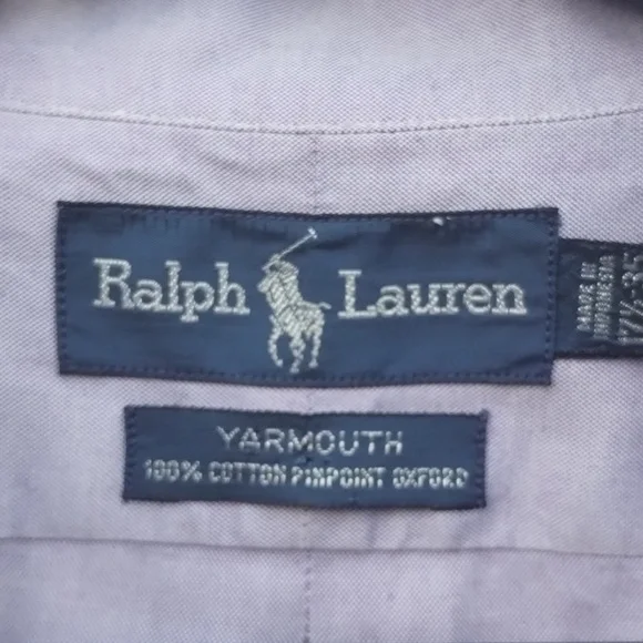 Polo by Ralph Lauren Men's Lavender Button Down Shirt 17.5 / 35 - Picture 2 of 5